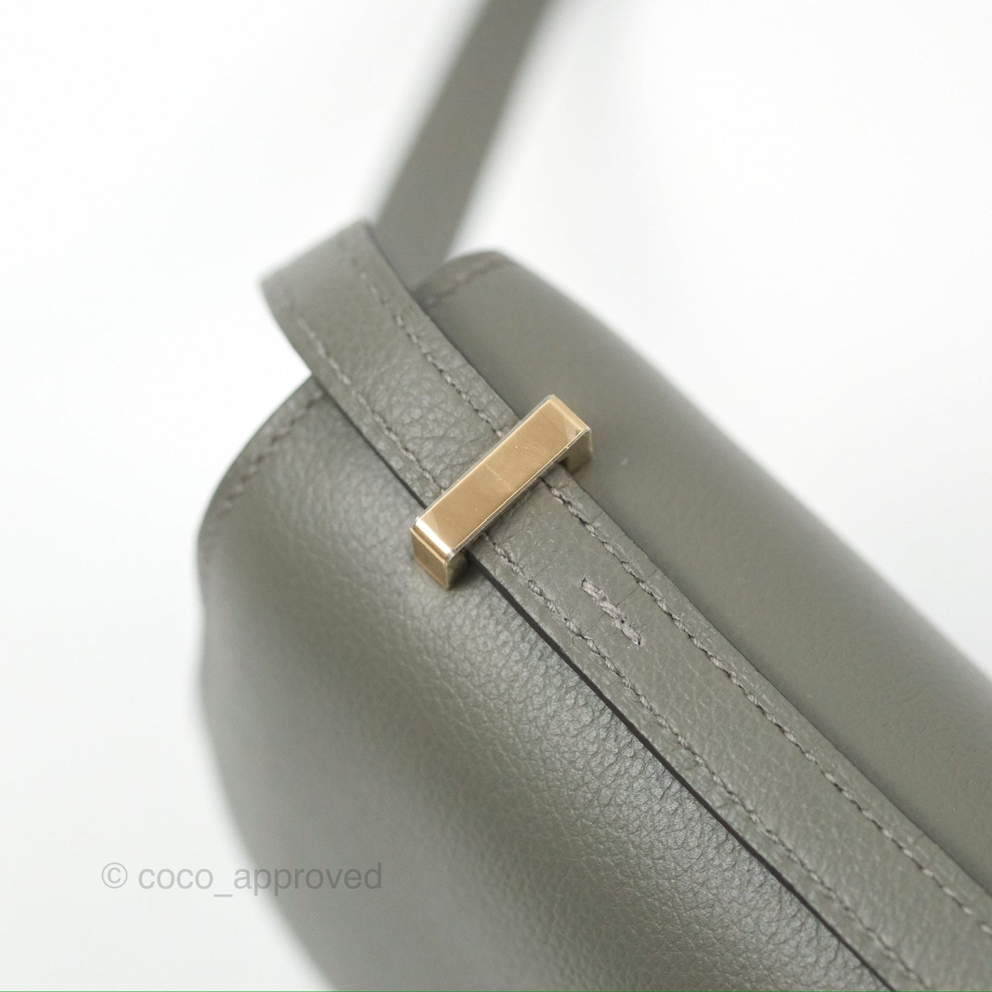Hermès Constance Mini 18cm Mirror Gris Meyer 0L/Gris Pale M4 Evercolor Gold Hardware