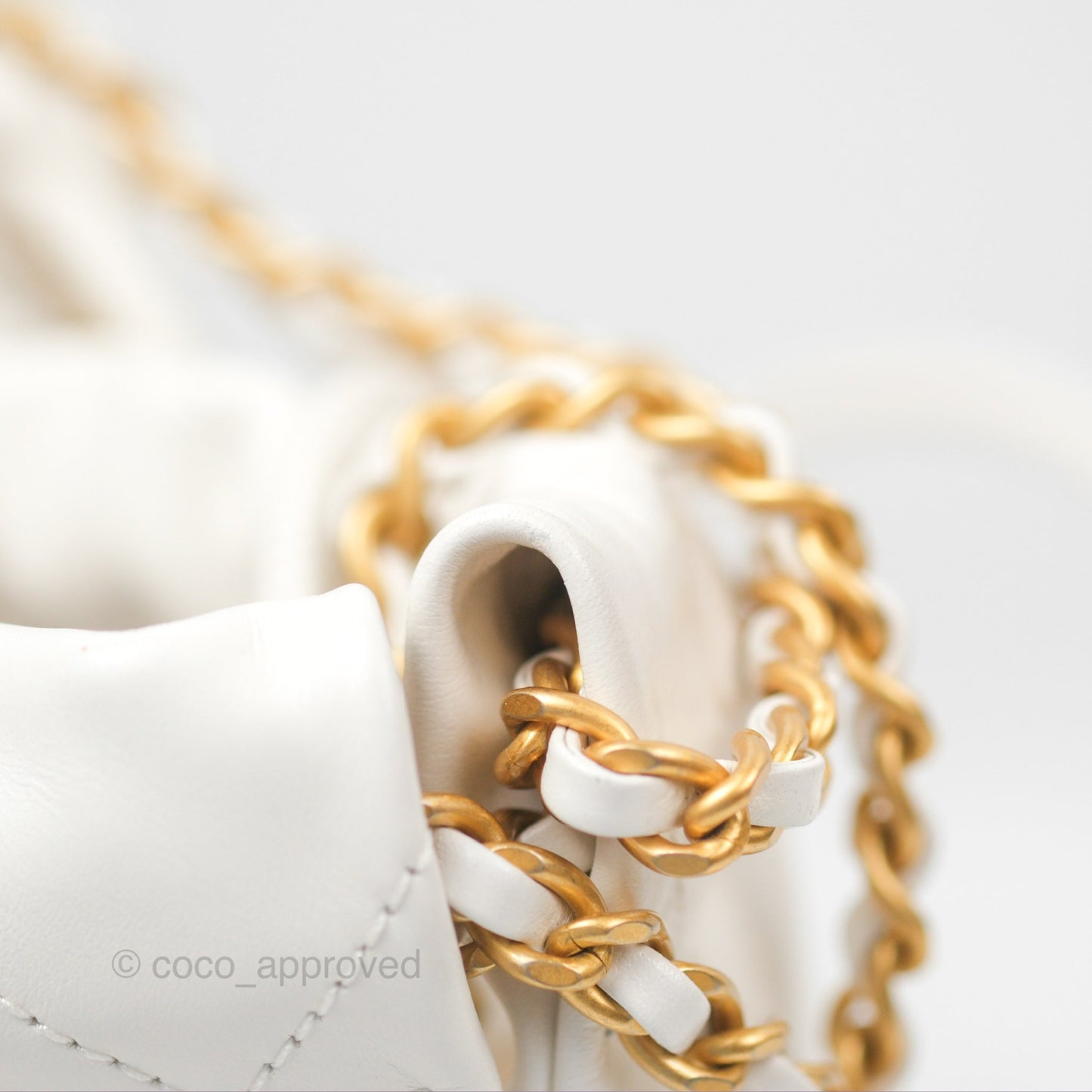 Chanel 22 Mini Bag White Crumpled Calfskin