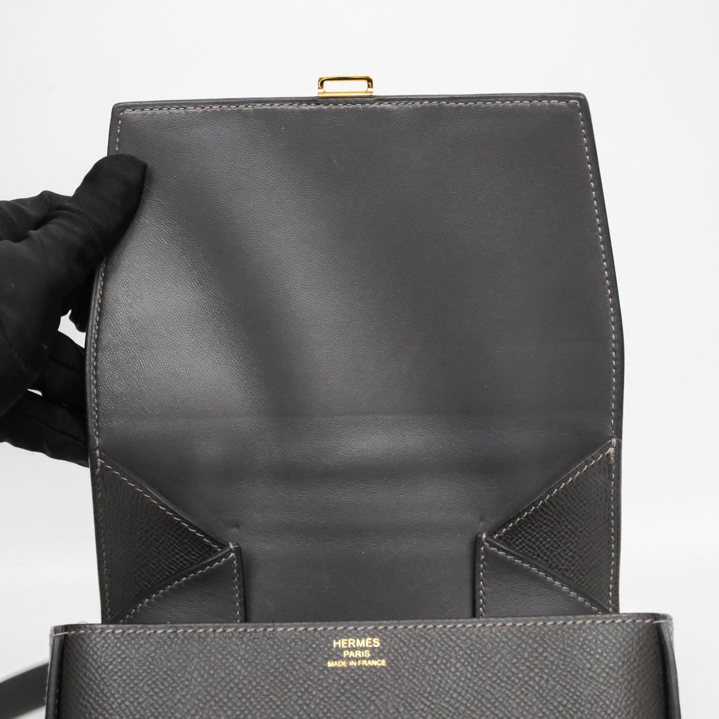 Hermès Della Cavalleria Mini Bag Gris Meyer 0L Epsom Gold Hardware
