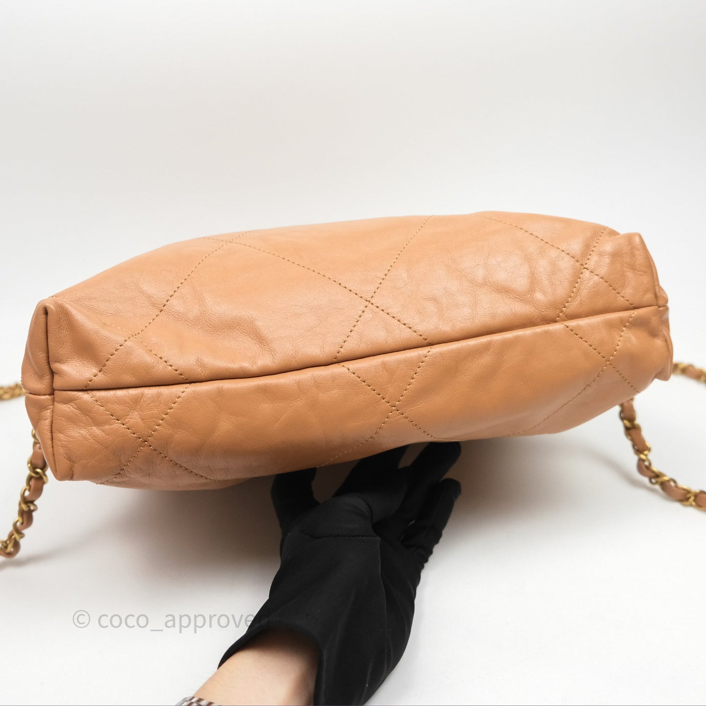 Chanel 22 Small Backpack Camel Shiny Calfskin Gold Hardware