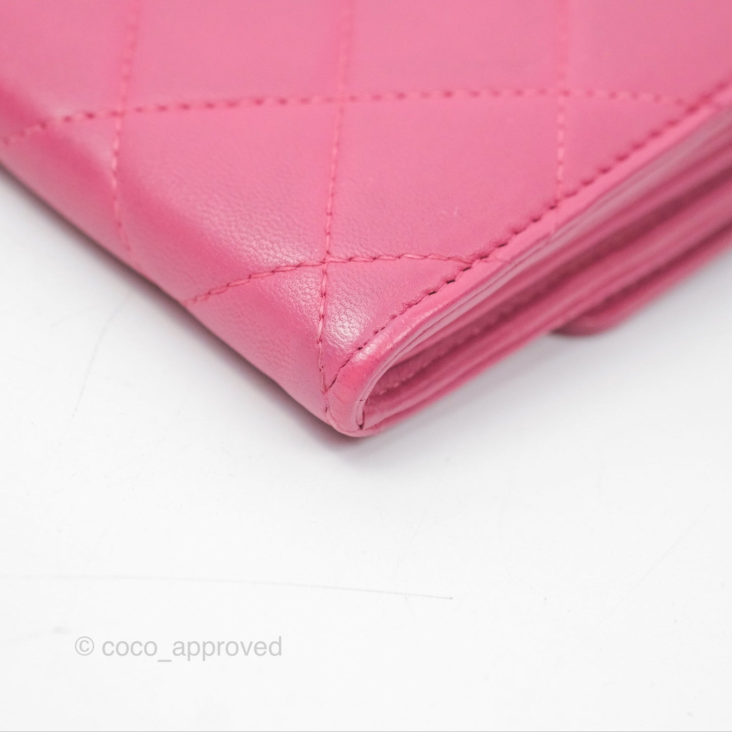 Chanel Classic Quilted Long Wallet Pink Lambskin Gold Hardware