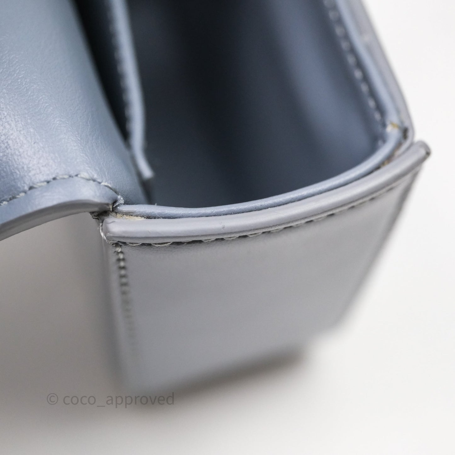 Celine Mini Triomphe Shiny Calfskin Blue Grey