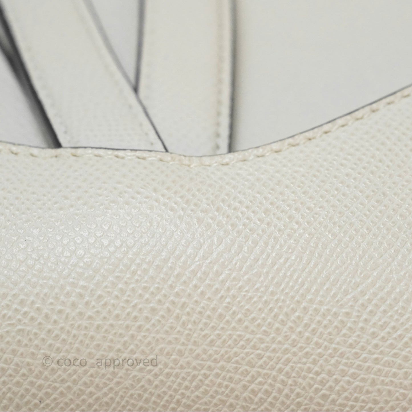 Christian Dior Mini Saddle Bag White Grained Calfskin Gold Hardware