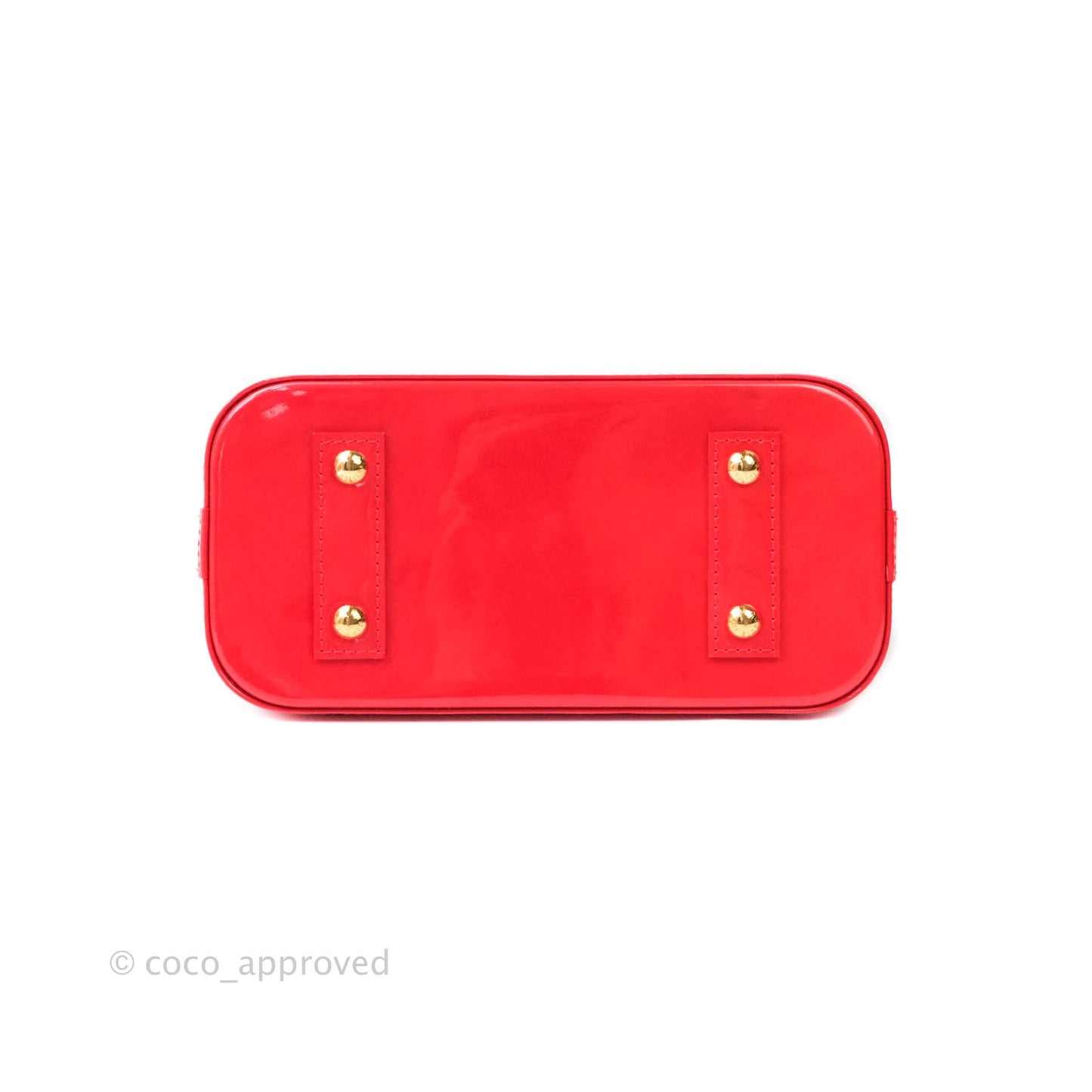 Louis Vuitton Alma BB Patent Red Gold Hardware