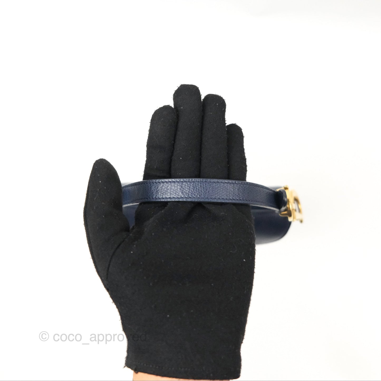 Christian Dior Mini Saddle Bag Navy Grained Calfskin Gold Hardware