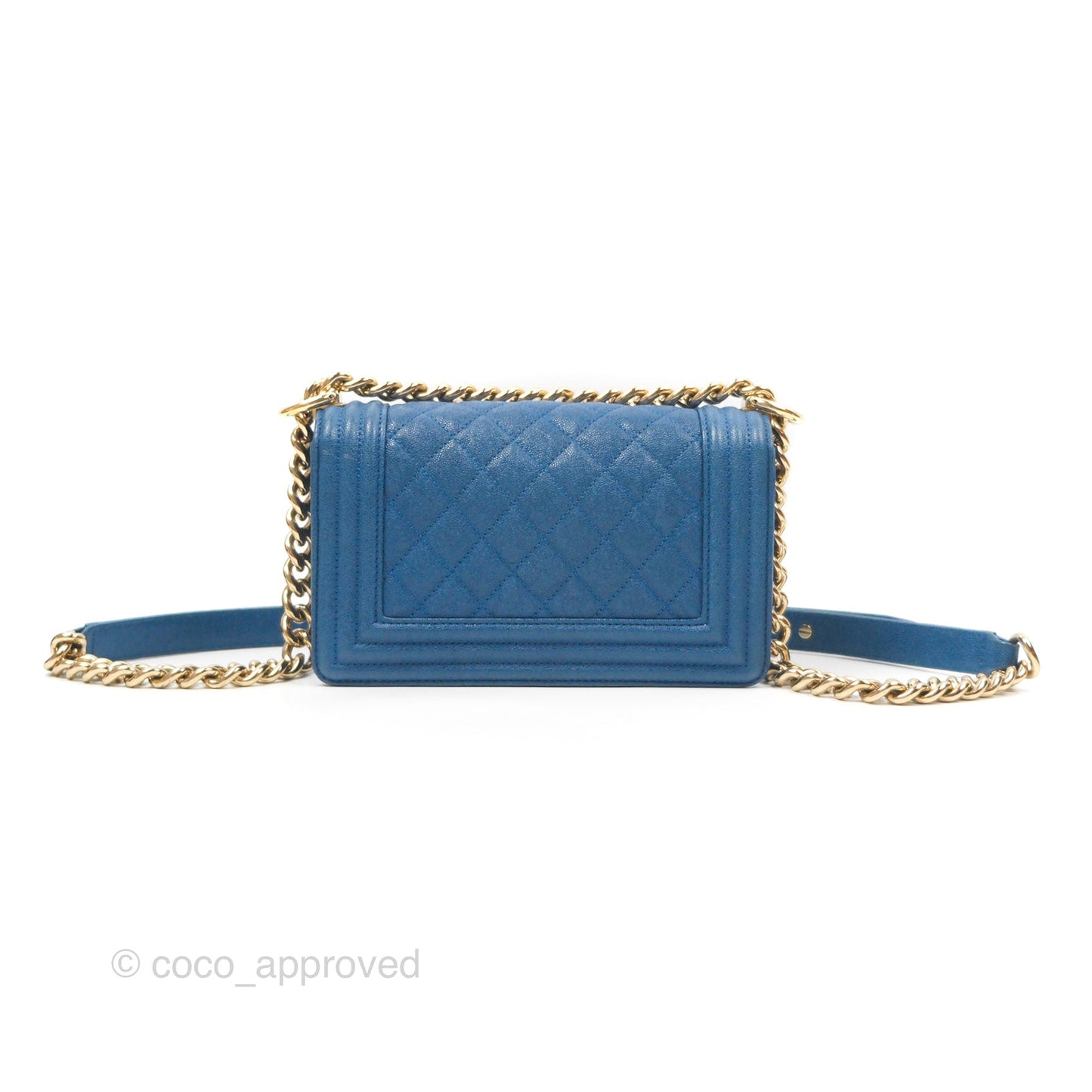 Chanel Small Boy Blue Caviar Gold Hardware