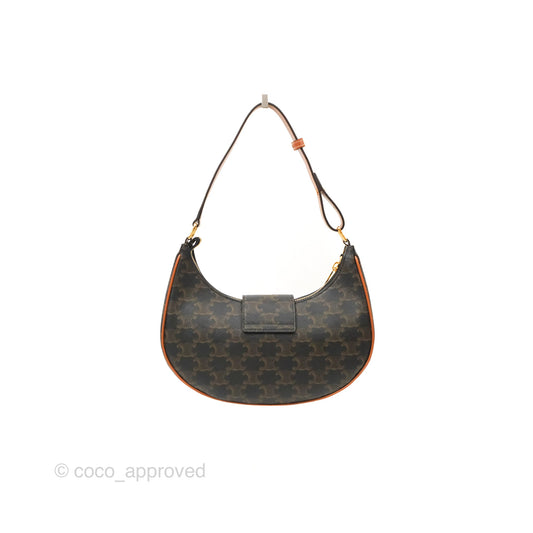 Celine Medium Ava Triomphe Bag Triomphe Canvas Tan Calfskin