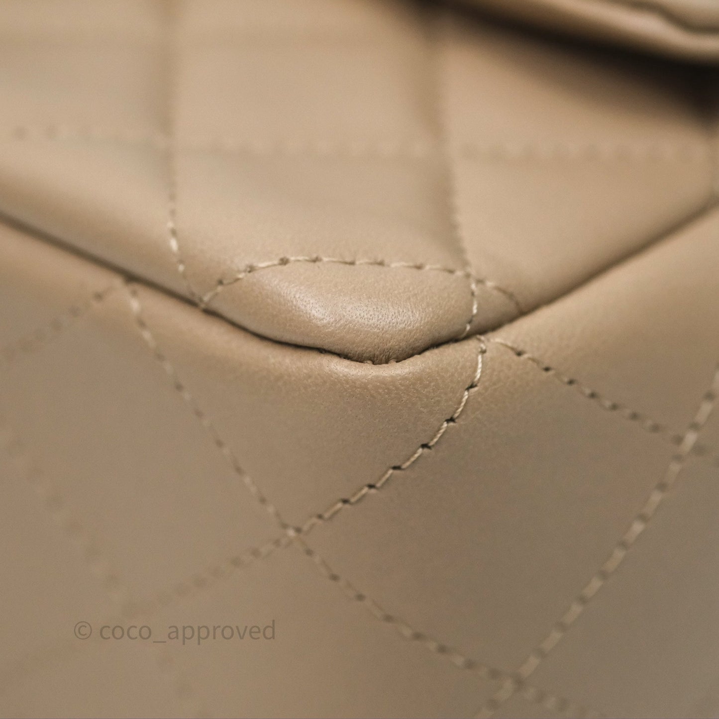 Chanel Quilted Mini Rectangular Flap Beige Lambskin Gold Hardware