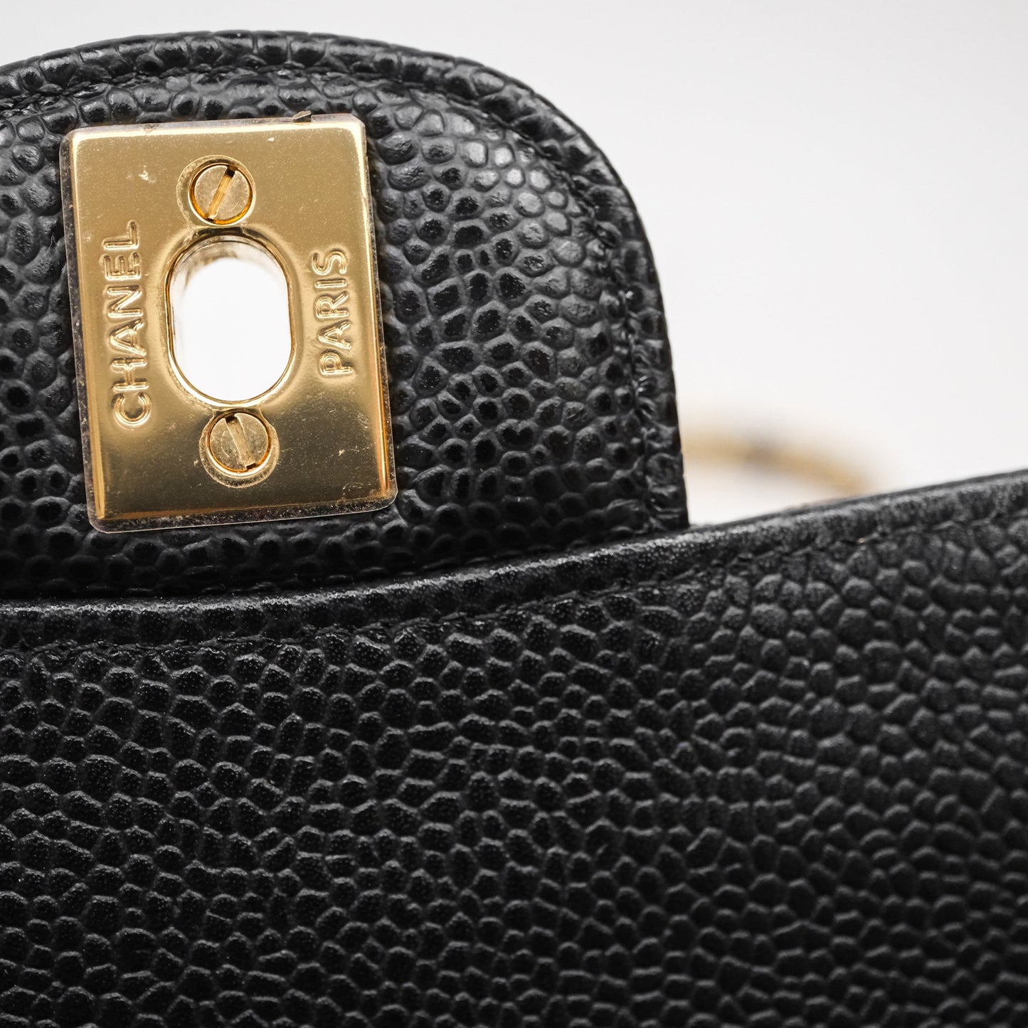 Chanel Classic Medium Flap Quilted Black Caviar Gold Hardware