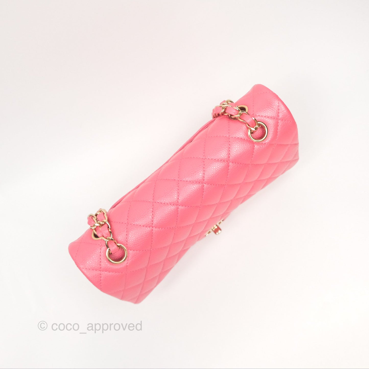 Chanel Medium Classic Flap Quilted Iridescent Pink Caviar Gold Hardware 18S