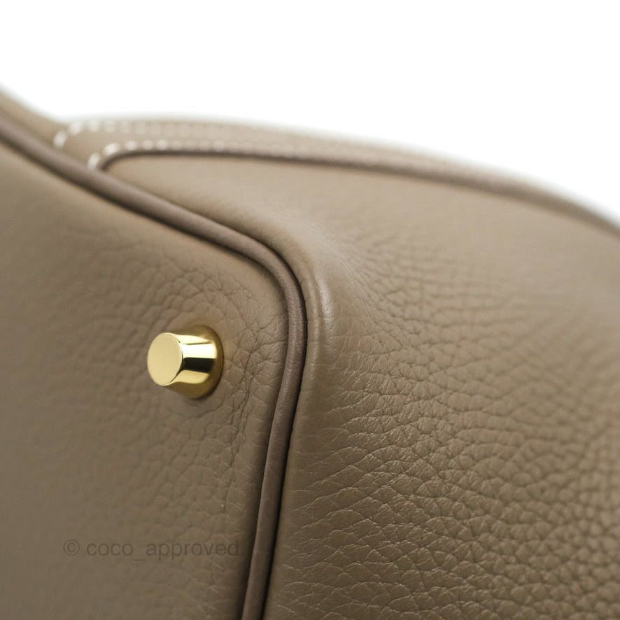 Hermès Picotin Lock 18 Etoupe Clemence Gold Hardware