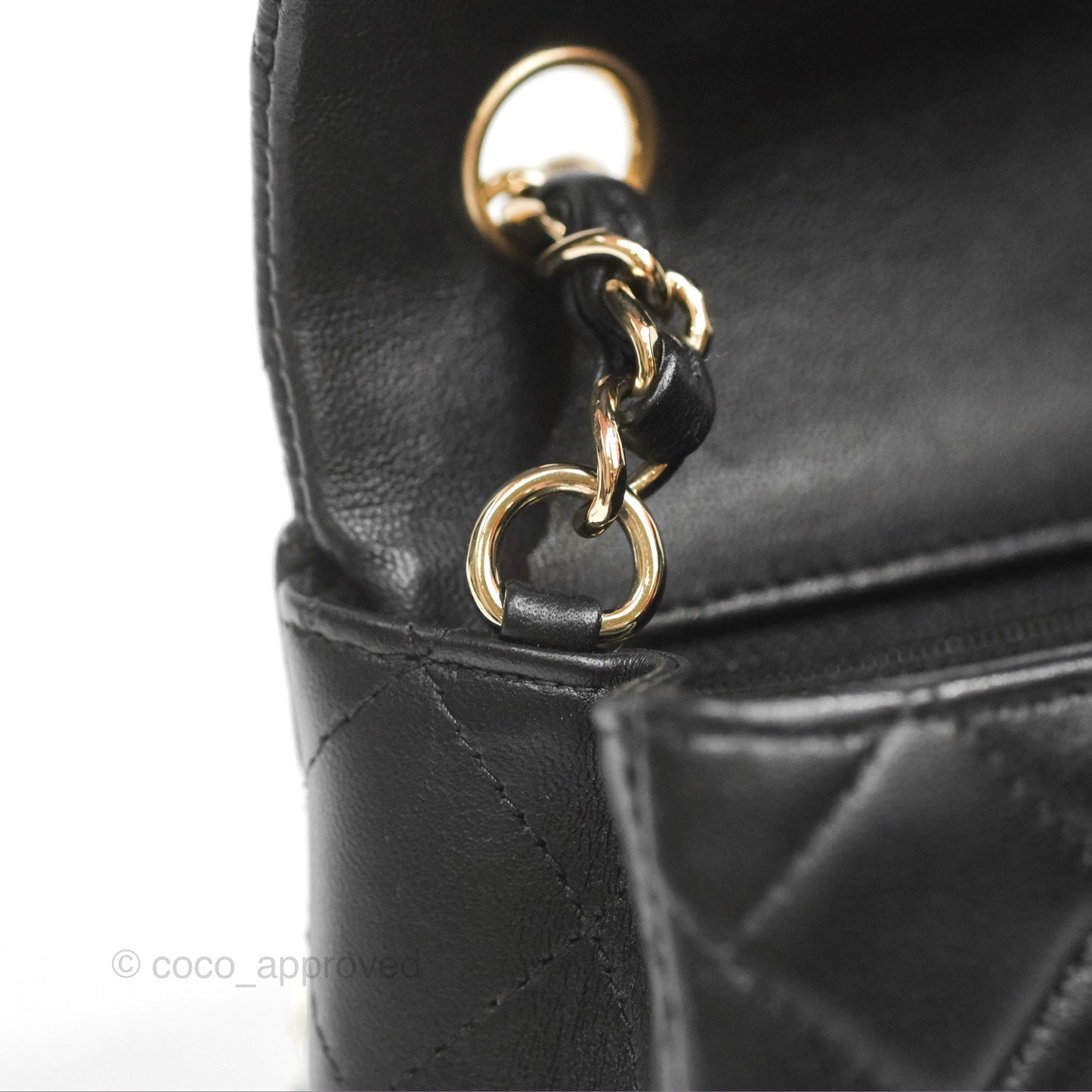 Chanel Quilted Mini Rectangular Black Lambskin Gold Hardware