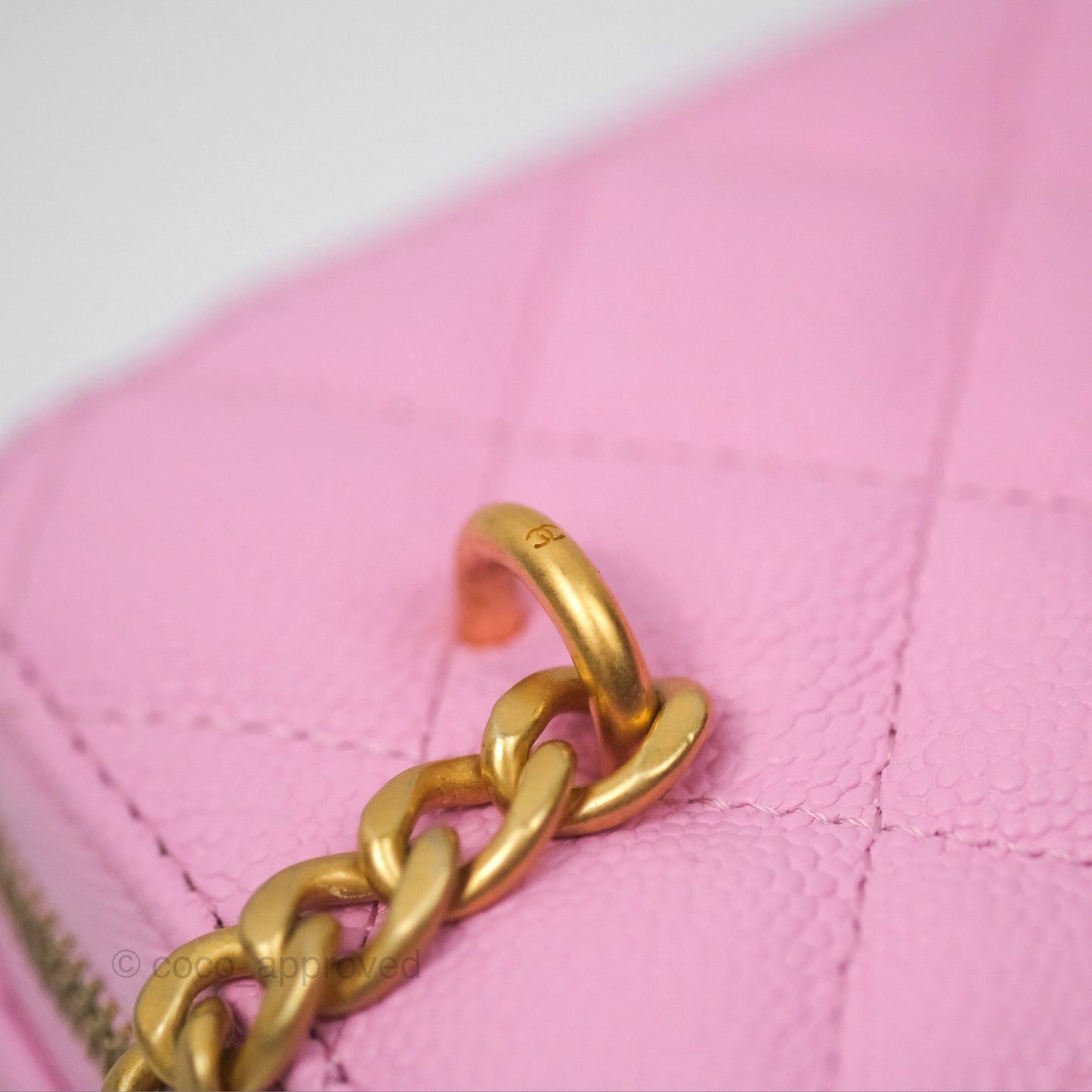 Chanel Vanity Heart Crush Adjustable Chain Pink Caviar Aged Gold Hardware