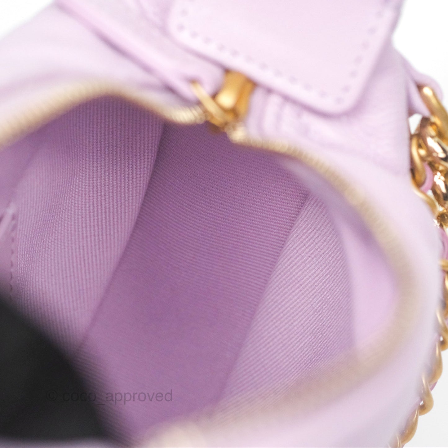 Chanel Bow Hobo Pouch Lilac Caviar Gold Hardware 24S