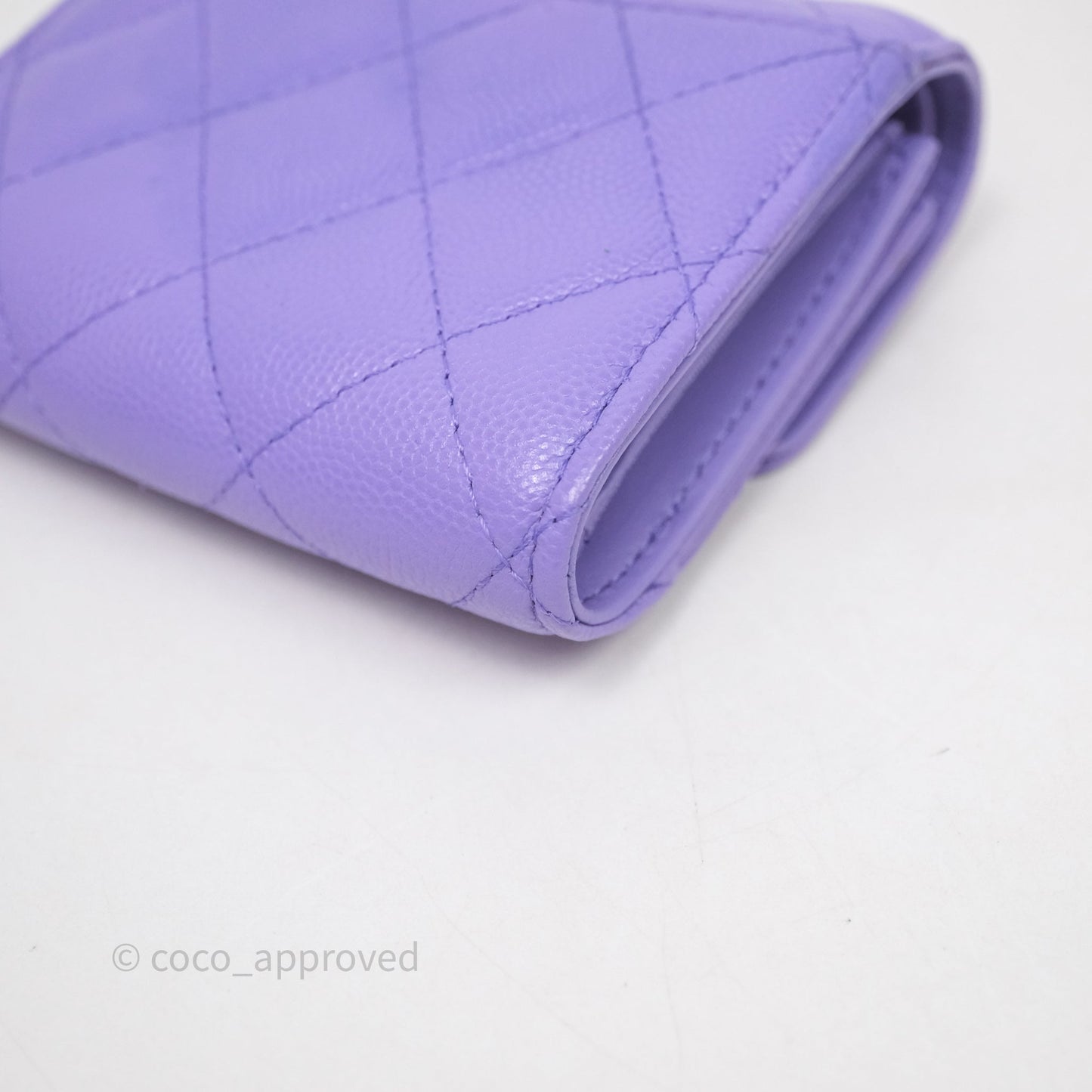 Chanel Classic Flap Wallet Purple Caviar Gold Hardware⁣ 20S