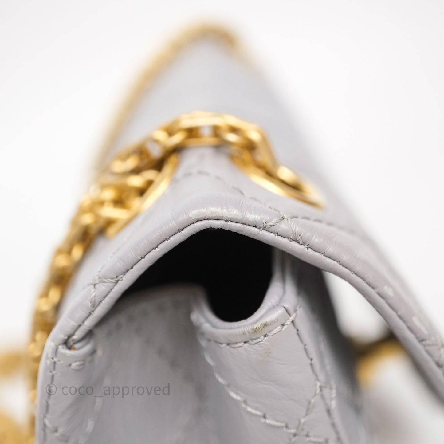 Chanel Mini Reissue 224 Grey Aged Calfskin Aged Gold Hardware