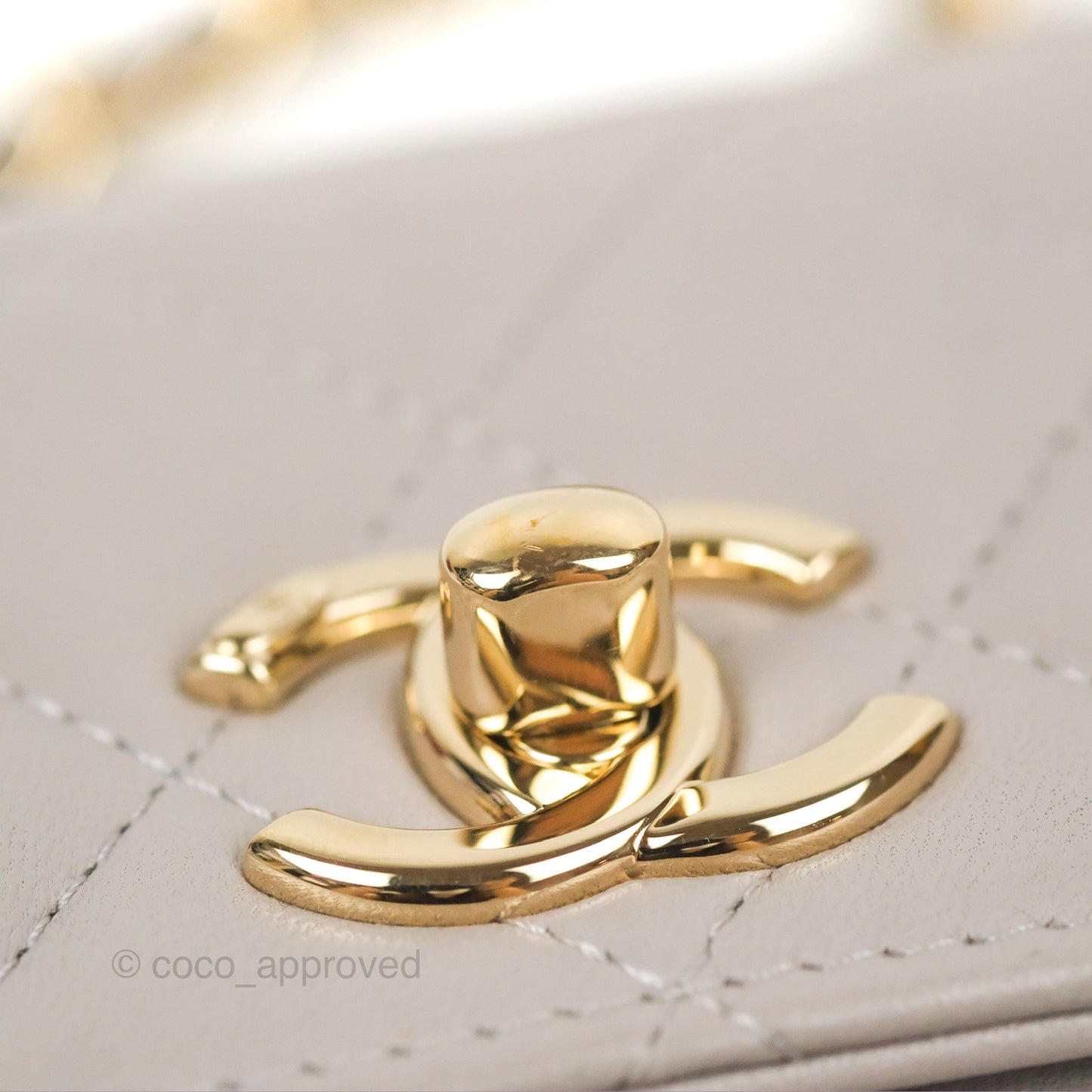 Chanel Mini Quilted Trendy CC Clutch With Chain Light Grey Lambskin Gold Hardware