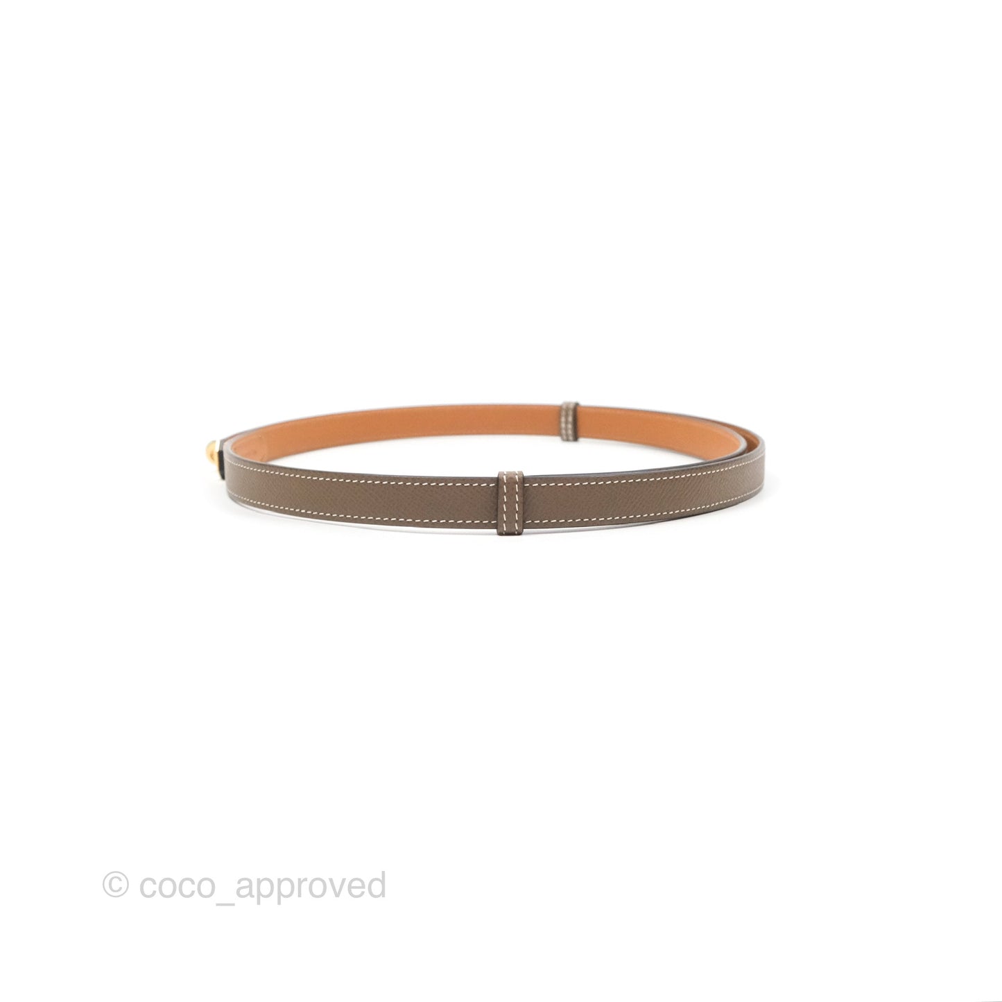 Hermès Epsom Kelly Buckle Belt Etoupe 18 Rose Gold Hardware