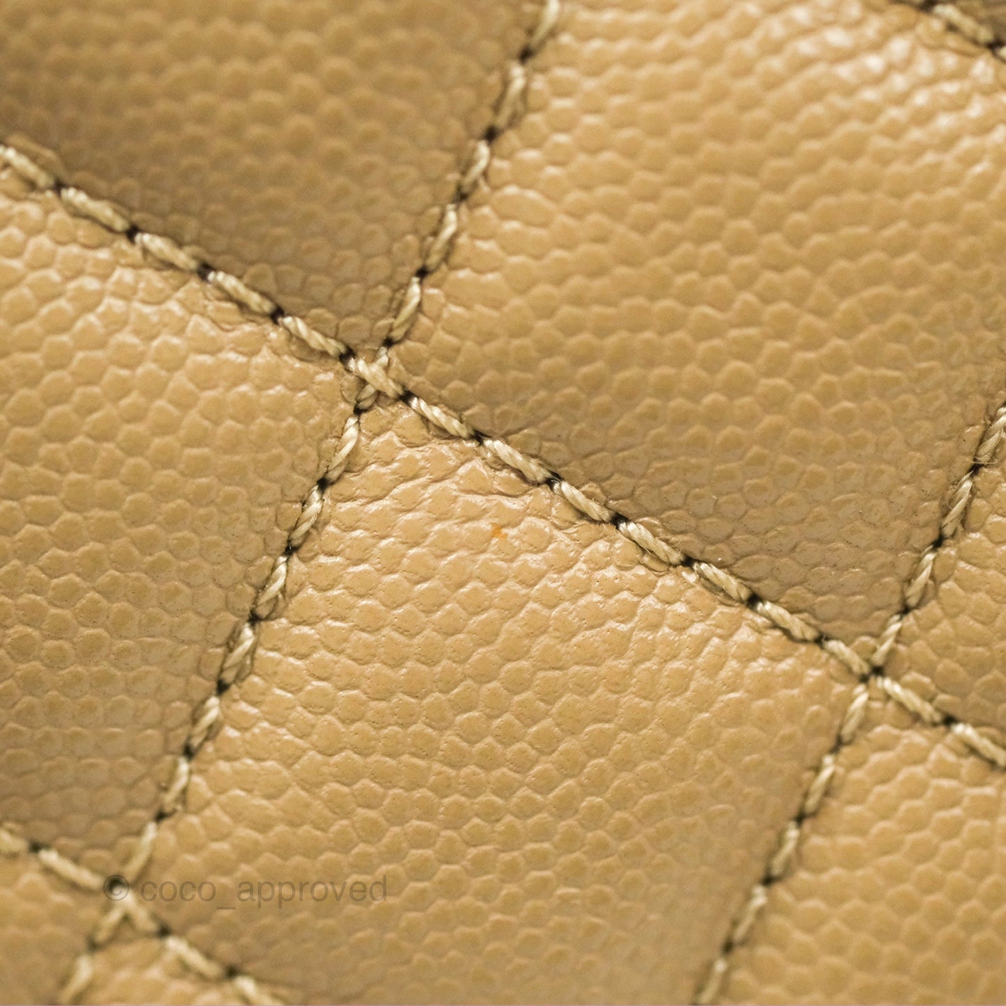 Chanel Mini Coco Handle Quilted Dark Beige Caviar Gold Hardware