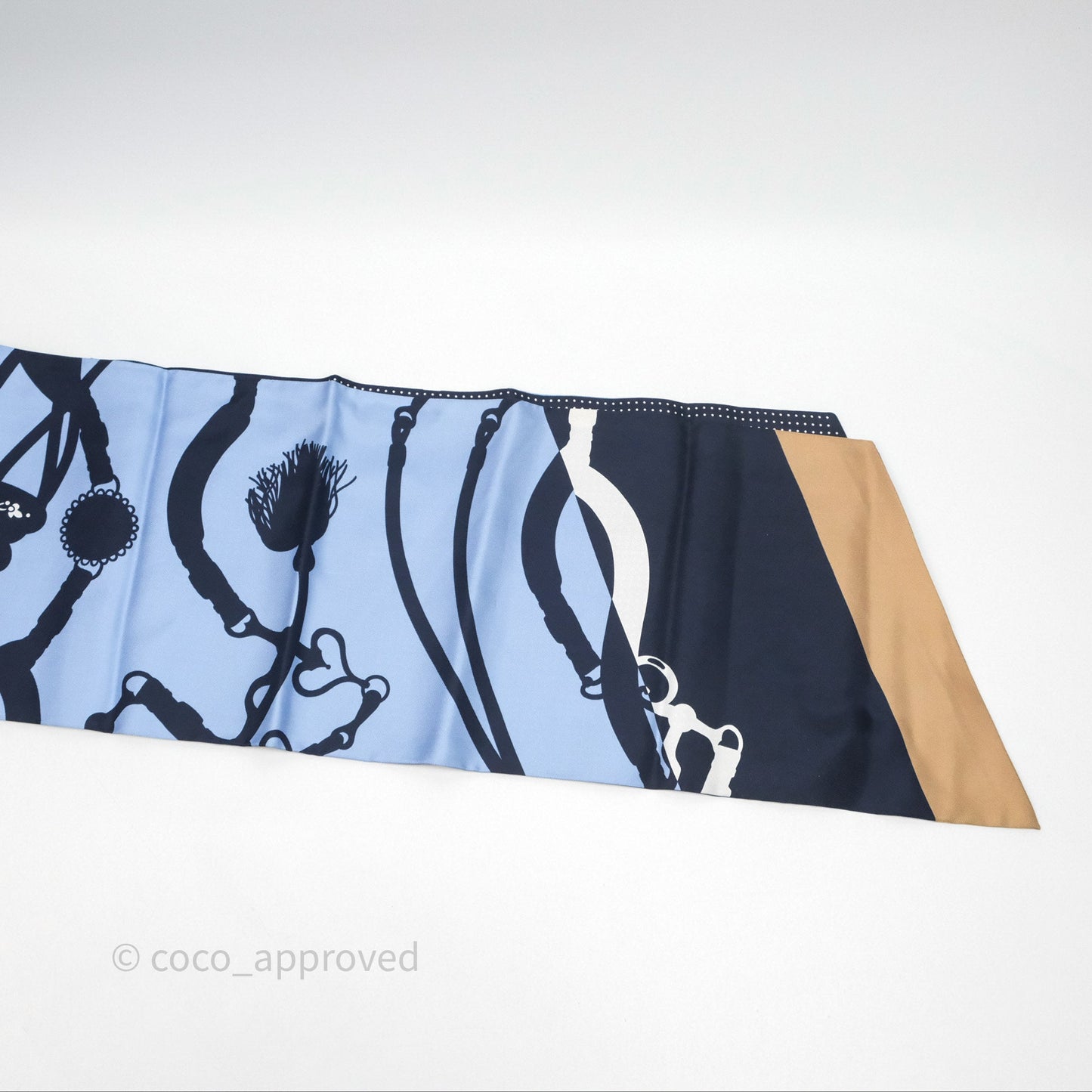 Hermes Maxi Twilly Cut Scarf Silk Blue