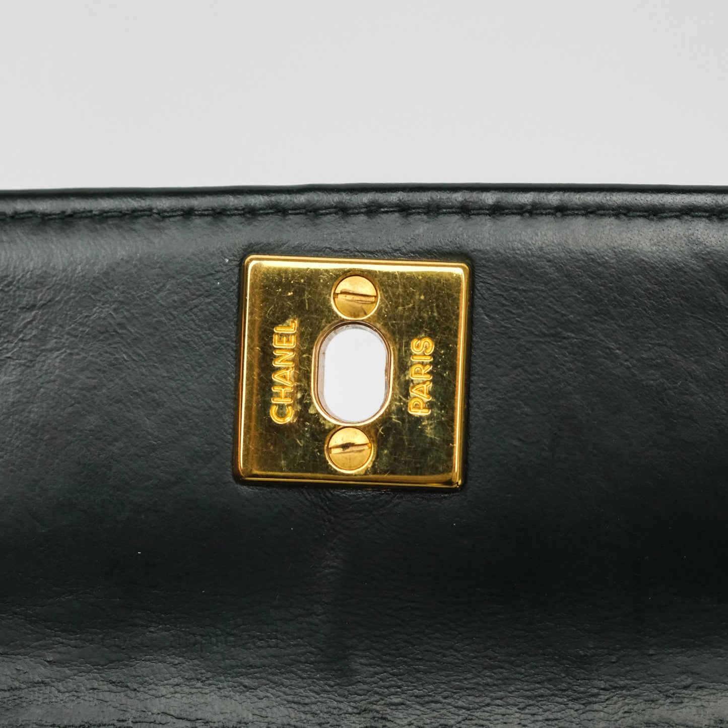 Chanel Vintage Mini Flap Bag Dark Green Lambskin Gold Hardware