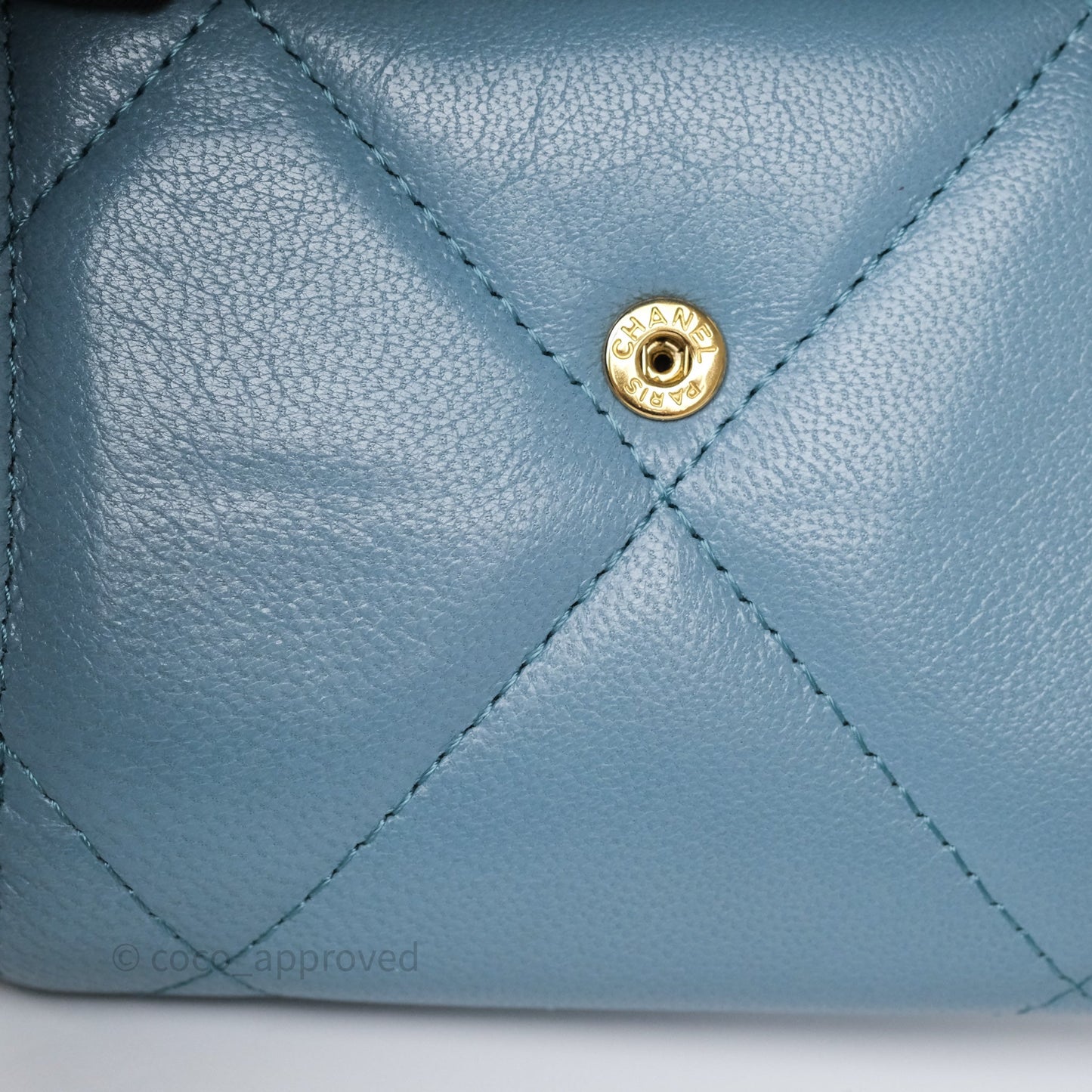Chanel 19 Short Flap Wallet Cloud Blue Lambskin
