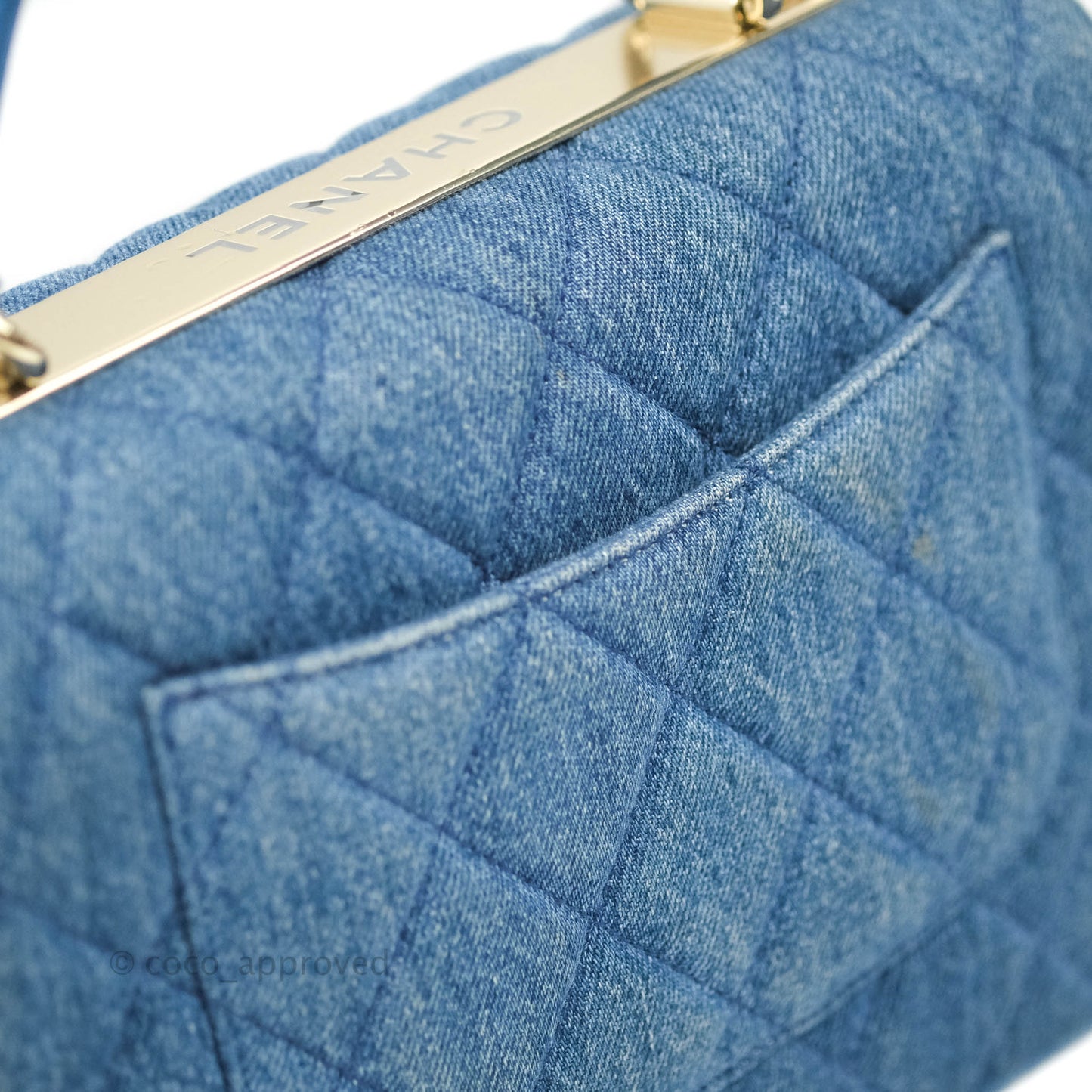 Chanel Trendy CC Small Navy Denim Gold Hardware