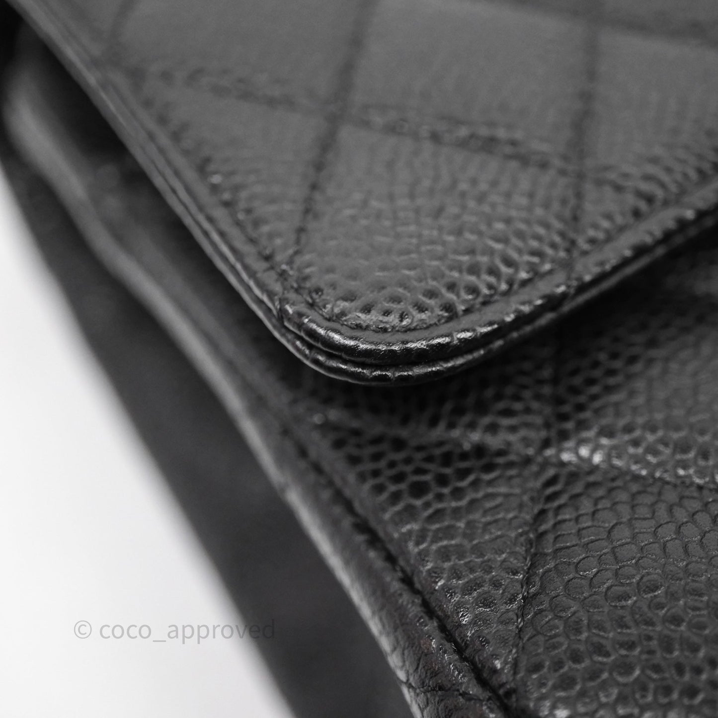 Chanel Classic M/L Medium Flap Quilted Black Caviar Gold Hardware