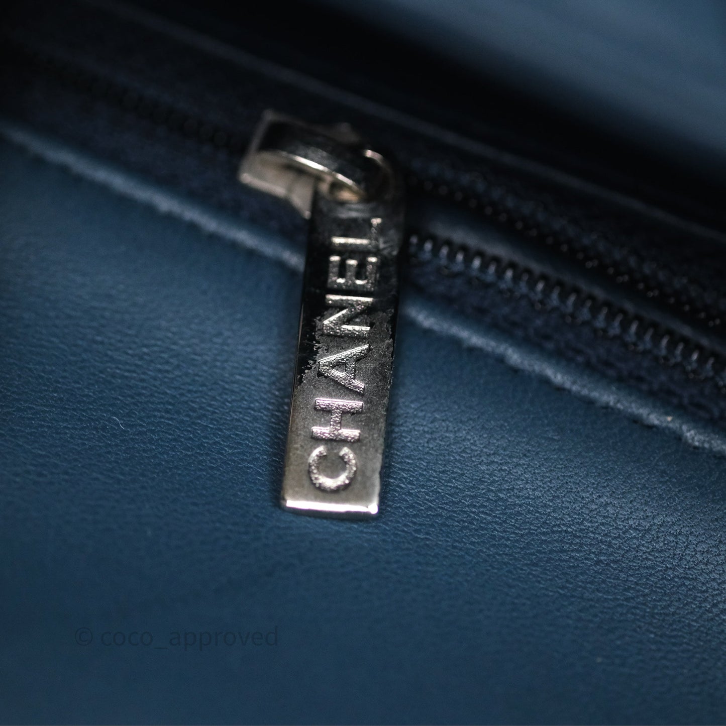 Chanel Quilted Mini Rectangular Navy Lambskin Silver Hardware