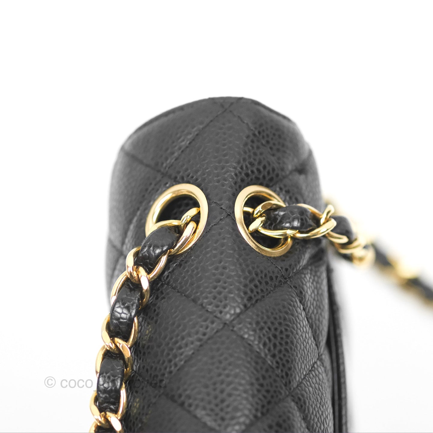 Chanel Small Quilted Classic Flap Black Caviar 24K Gold Hardware