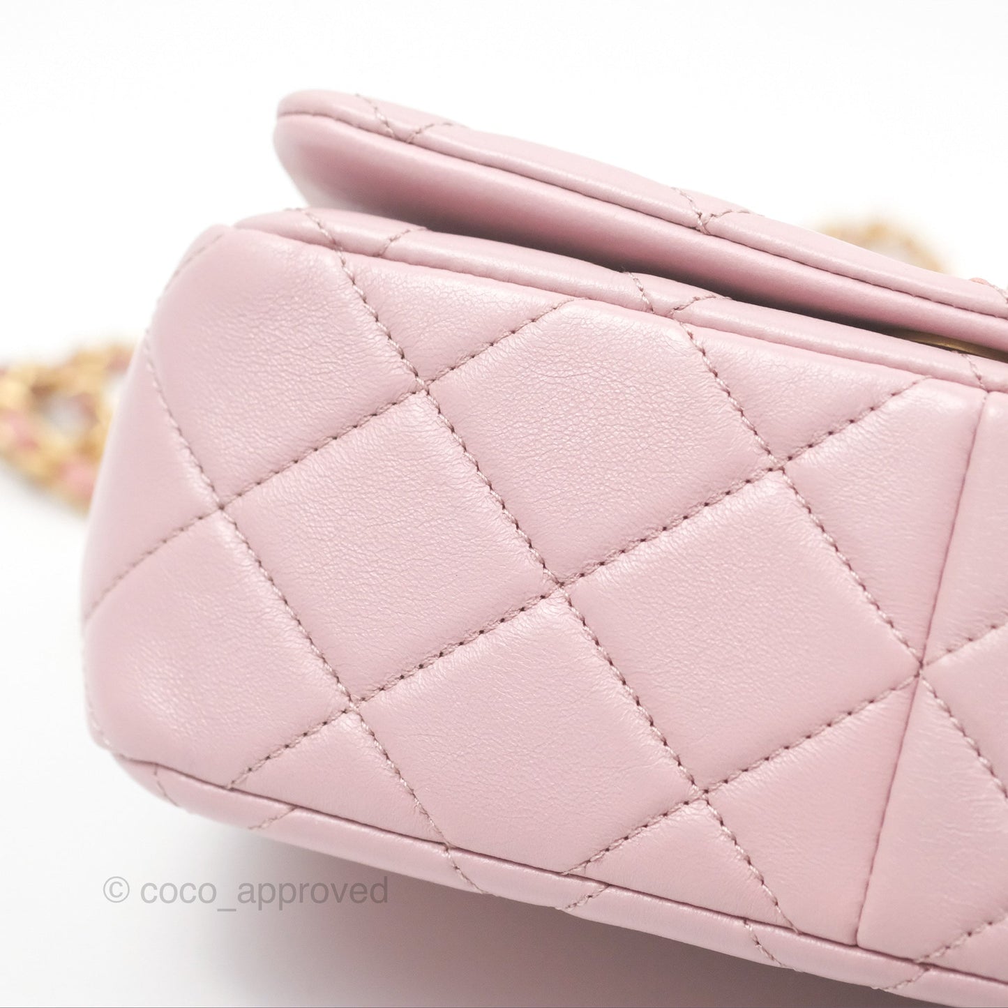 Chanel Flap Bag Dusty Pink Lambskin Aged Gold Hardware 24P
