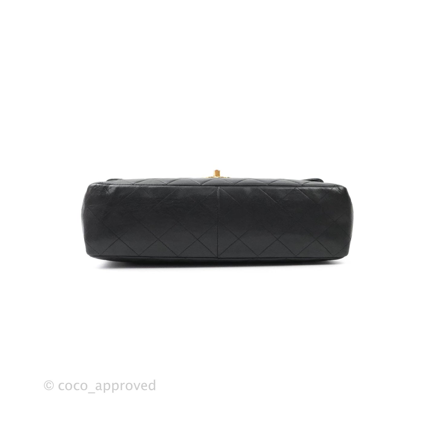 Chanel Vintage Jumbo Single Flap Black Lambskin 24K Gold Hardware