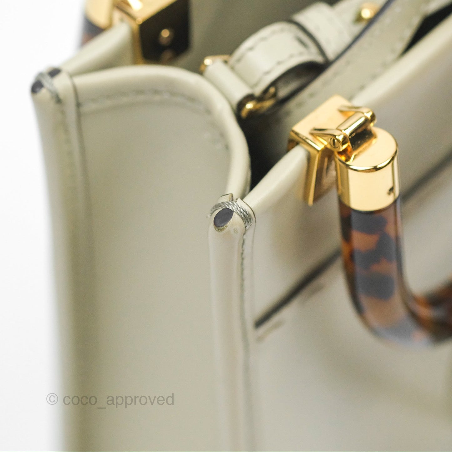 Fendi Mini Sunshine Shopper Bag Green Tea Tortoiseshell-effect Handle