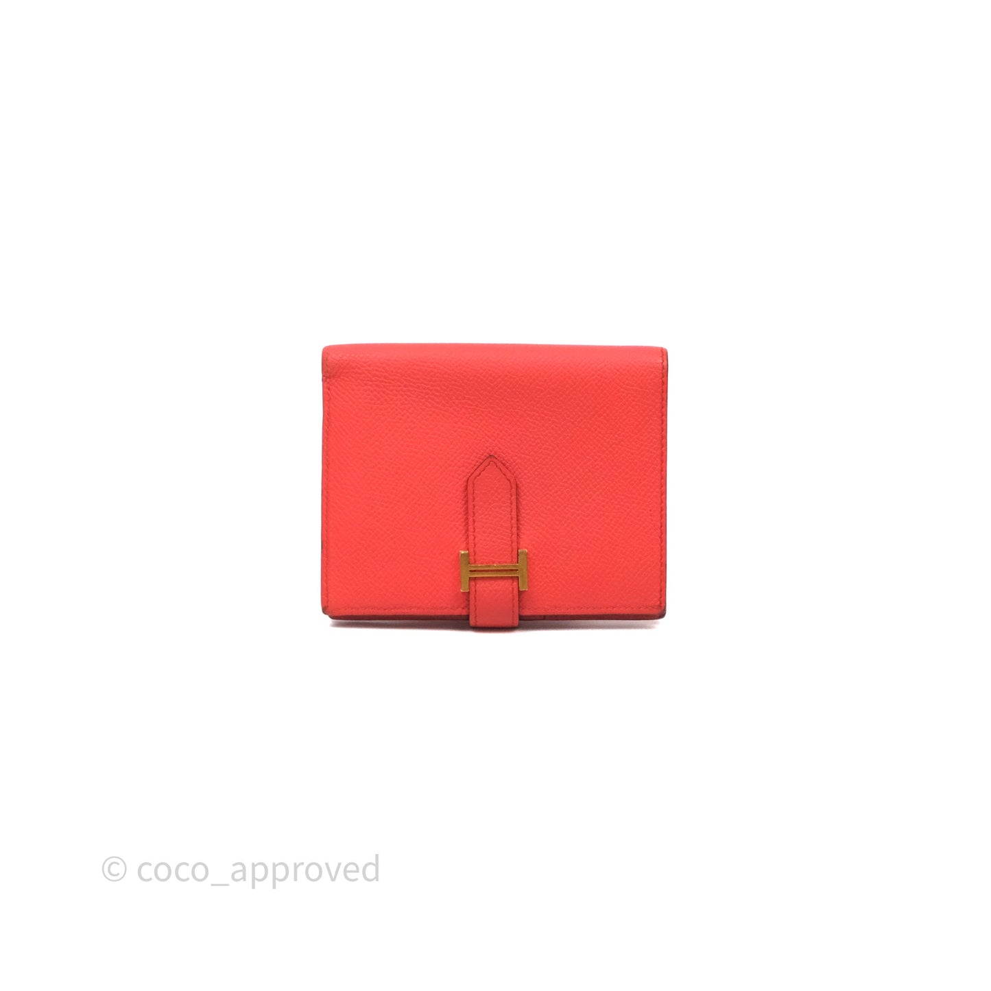 Hermes Bearn Wallet Rouge Tomate S5 Epsom Gold Hardware