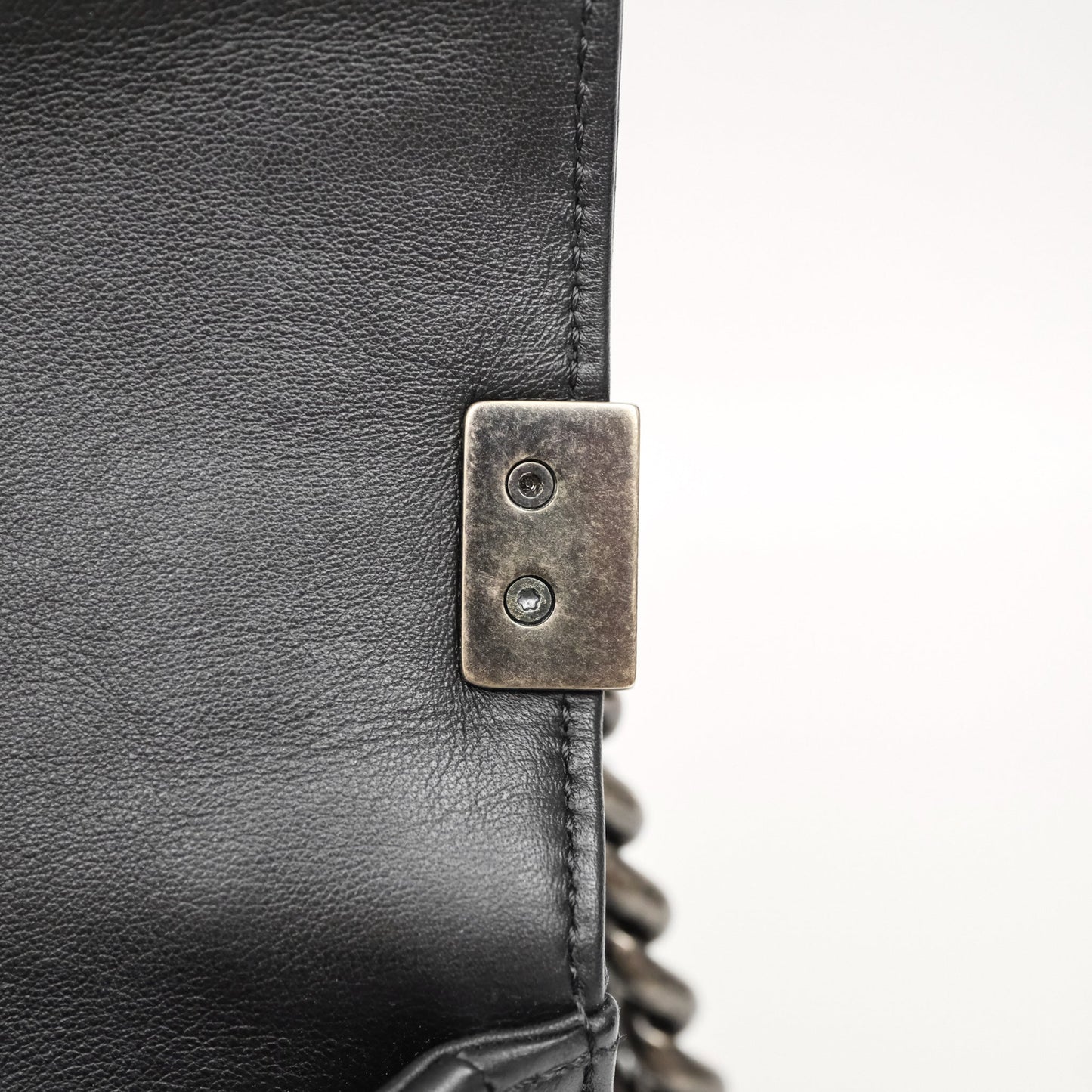 Chanel Quilted Medium Boy Black Lambskin Ruthenium Hardware