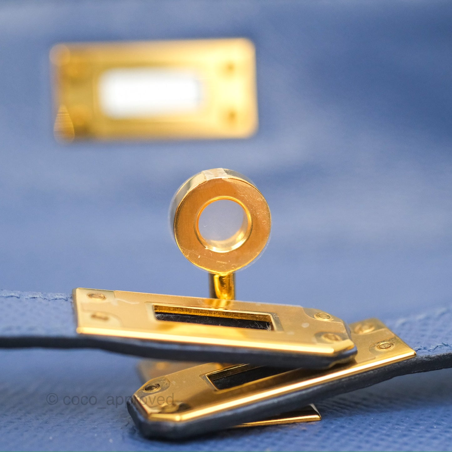 Hermès Mini Kelly II Bleu Brighton Epsom Gold Hardware