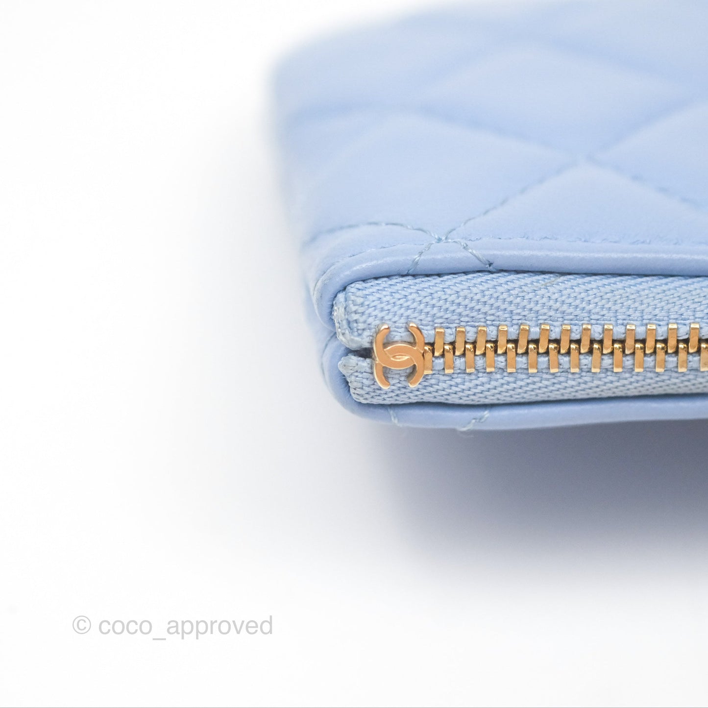 Chanel Quilted Mini O Case Blue Lambskin Gold Hardware