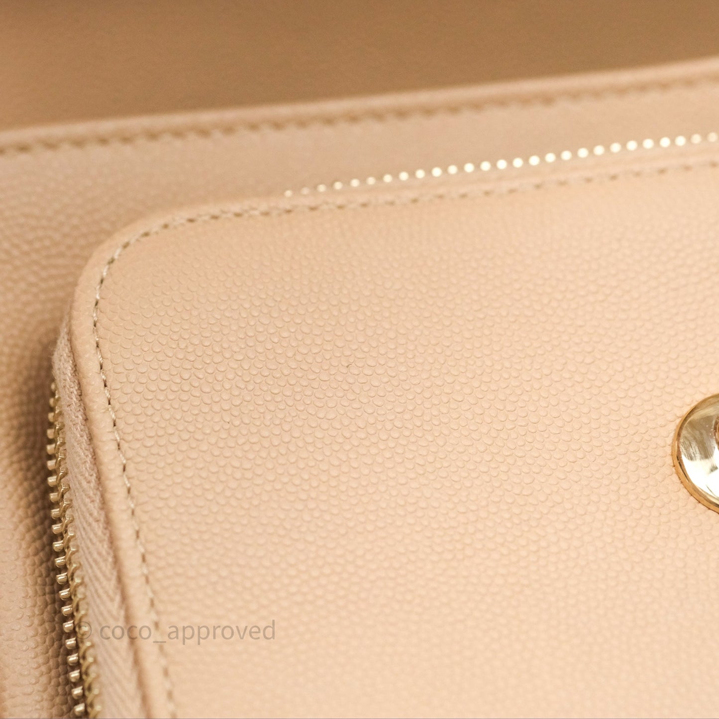 Chanel Quilted Small Business Affinity Flap Beige Caviar Gold Hardware