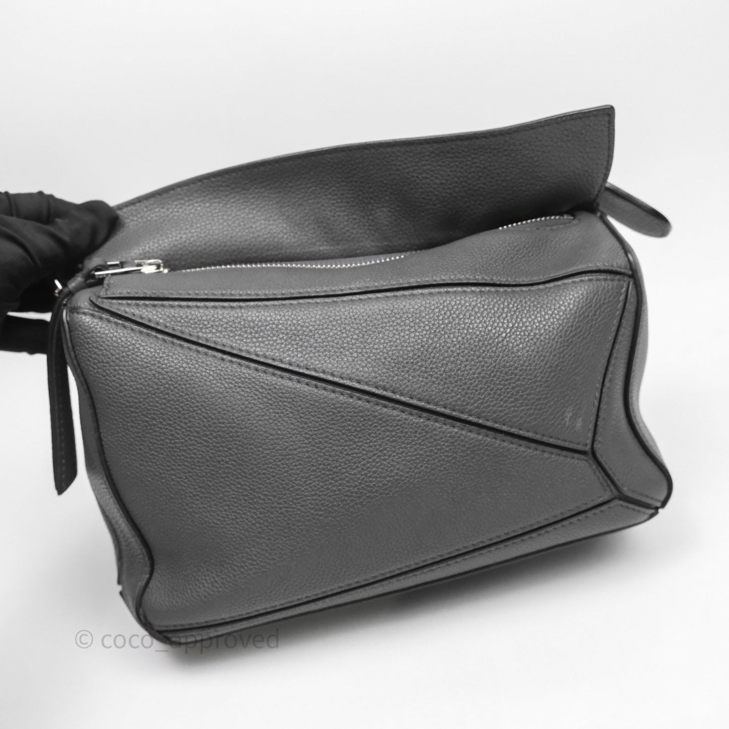 Loewe Small Puzzle Grey Calfskin Edge Bag