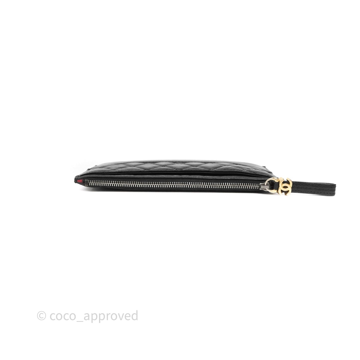 Chanel Quilted Gabrielle Zip Long Wallet Black