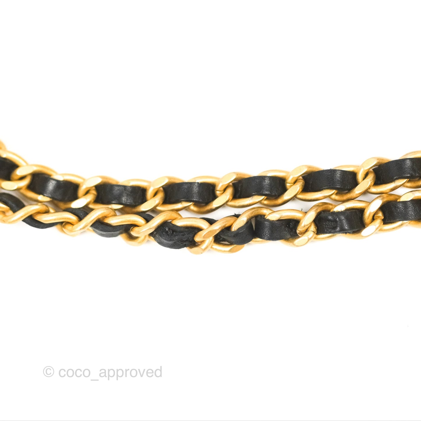 Chanel Logo Enchained Wallet On Chain WOC Black Calfskin Gold Hardware