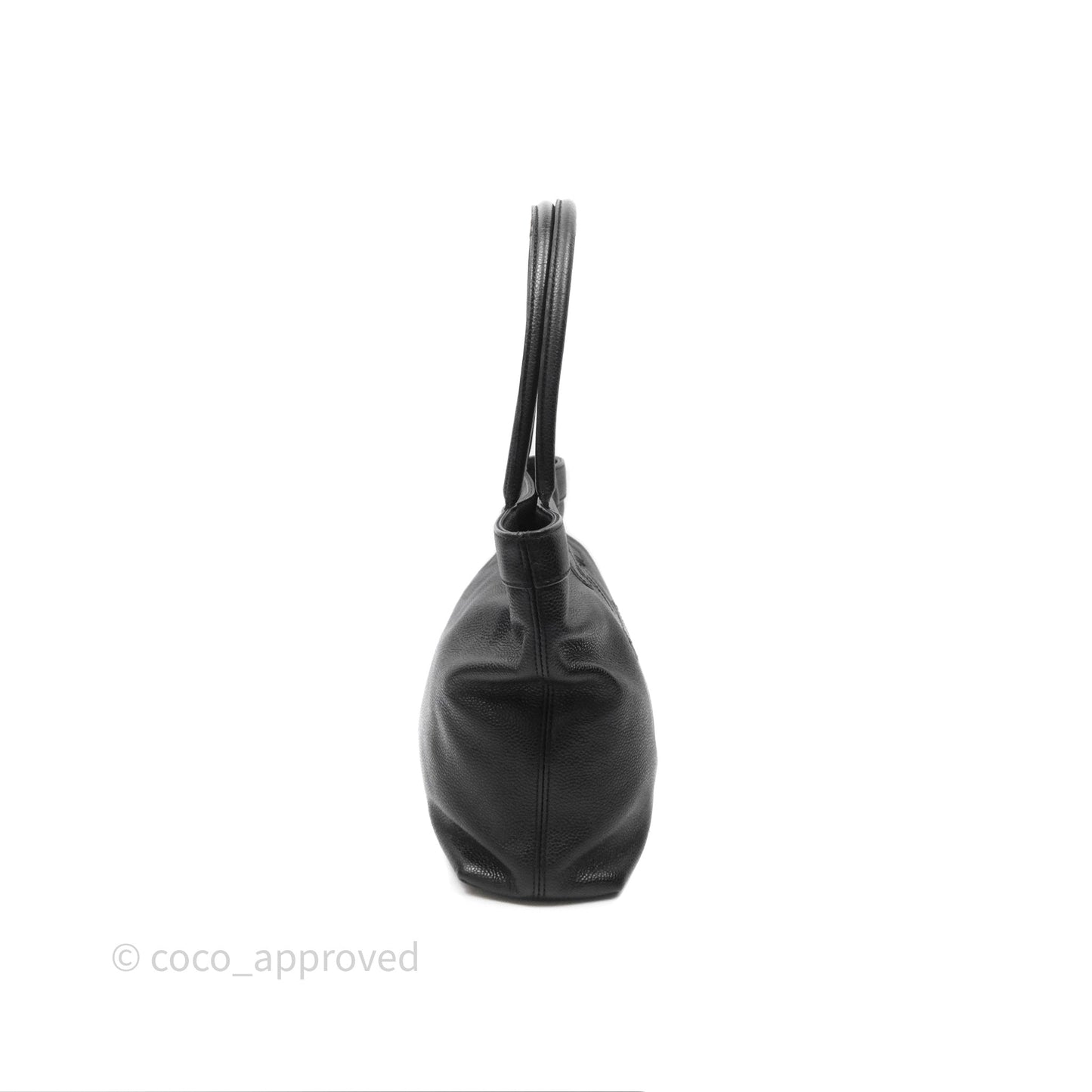 Chanel Vintage CC Tote Bag Black Caviar