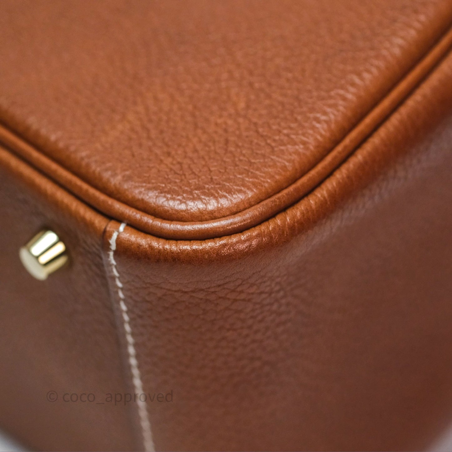 Hermès Mini Lindy 20 Fauve 34 Barenia Gold Hardware