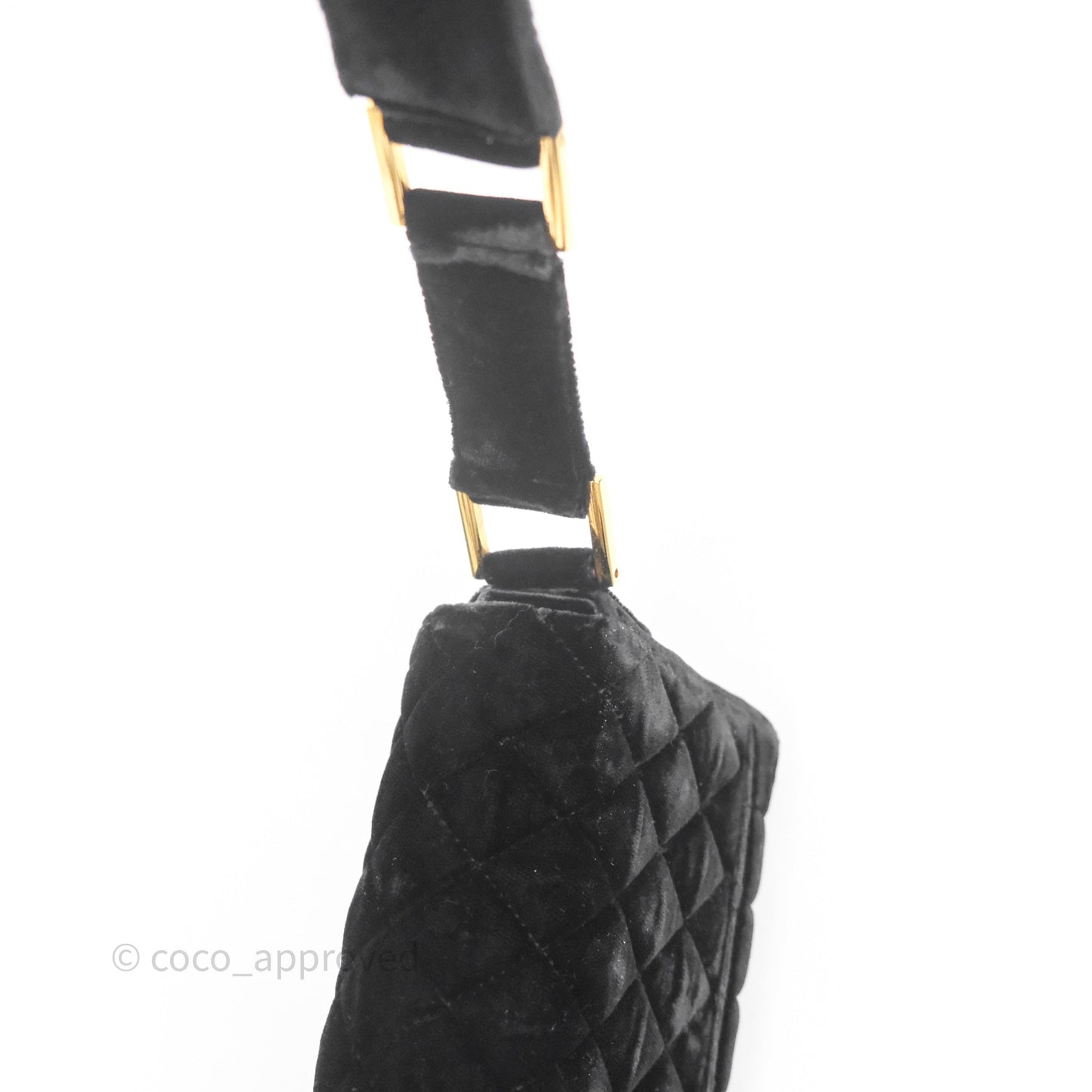 Chanel Vintage Mini Flap Bag Black Velvet Gold Hardware