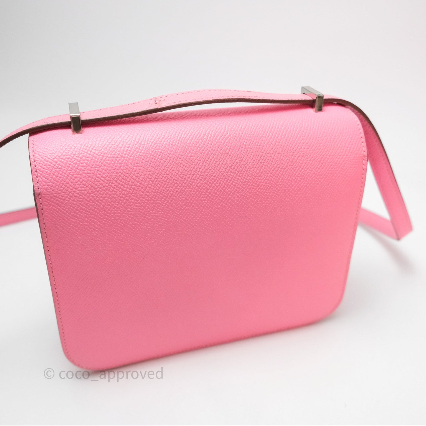 Hermès Constance Mini 18cm Rose d'ete Epsom Palladium Hardware