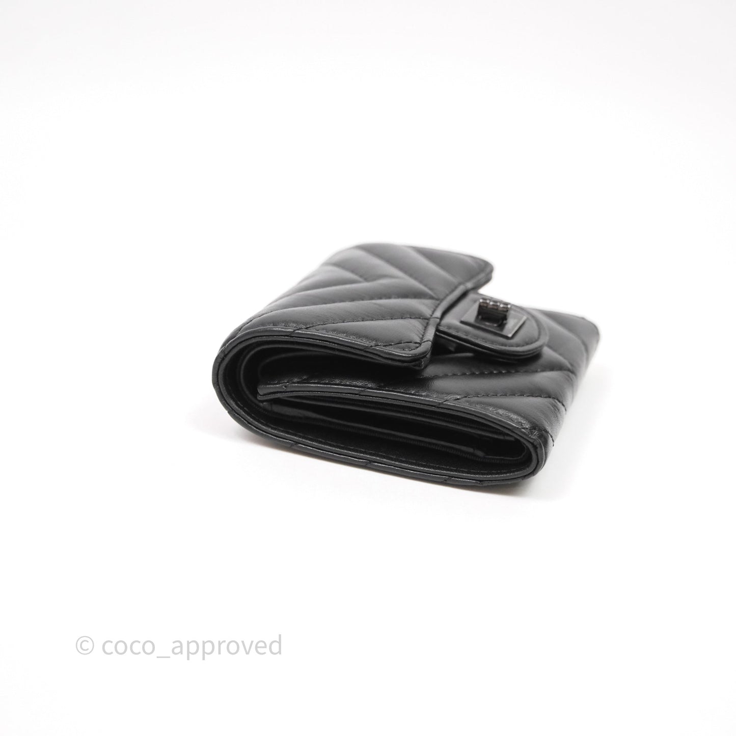 Chanel Chevron Reissue Wallet So Black Aged Calfskin