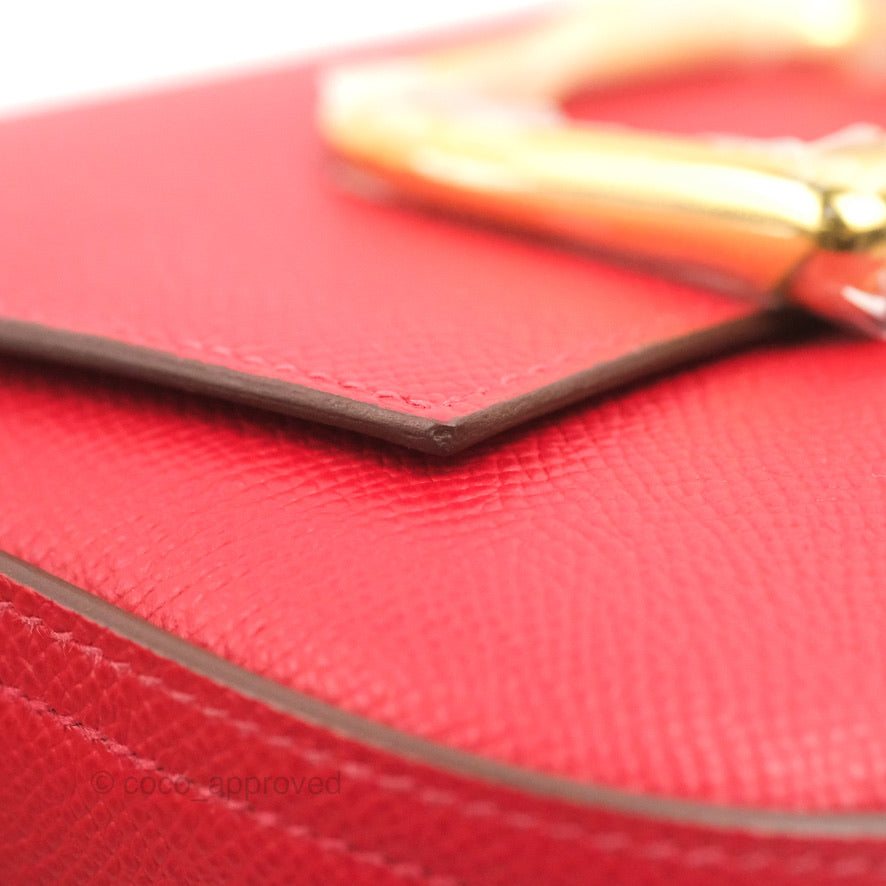 Hermès Della Cavalleria Mini Bag Rouge Piment Epsom Gold Hardware