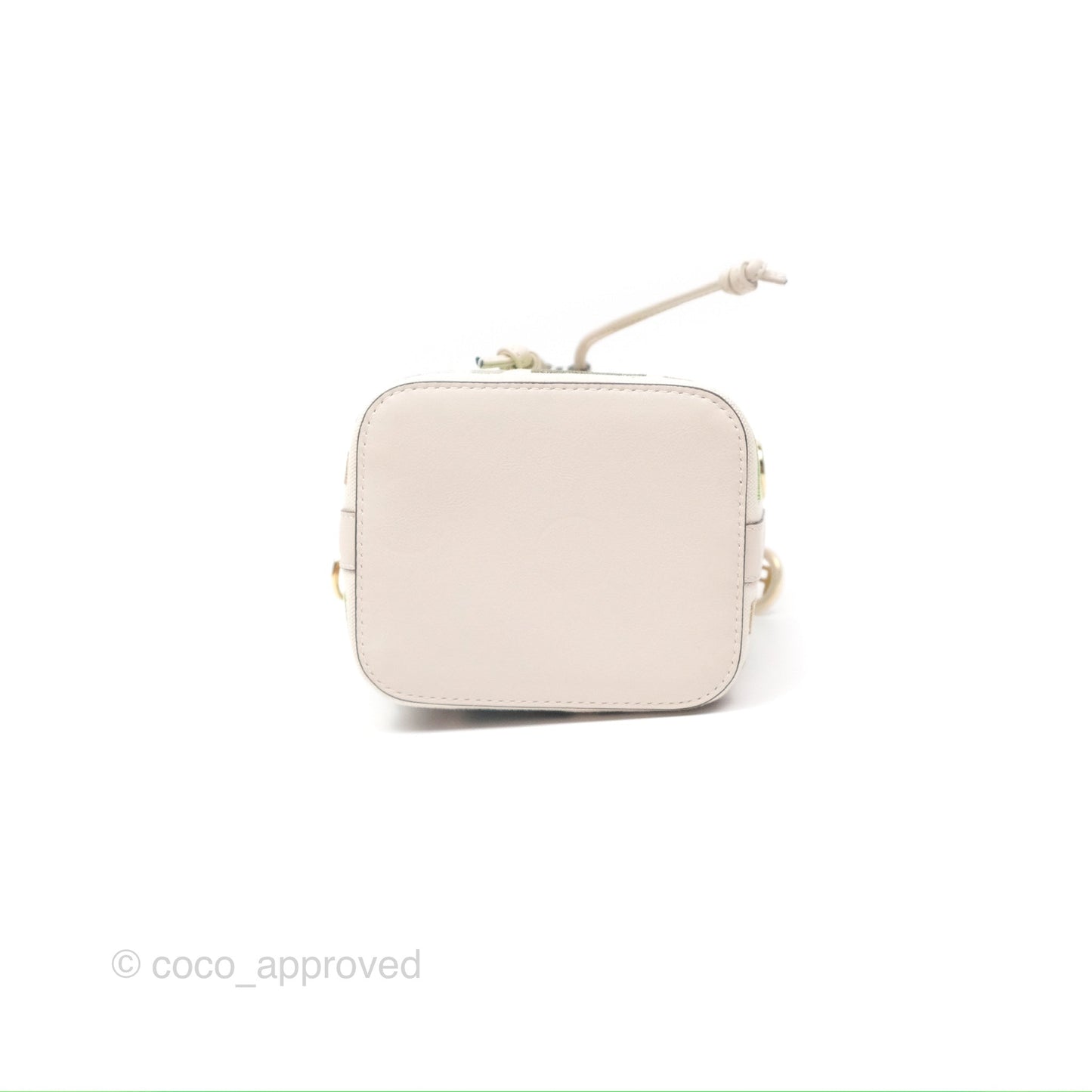 Fendi Mini Mon Tresor Bucket Bag In FF Canvas Grezzo Multicolor Latte Gold Hardware