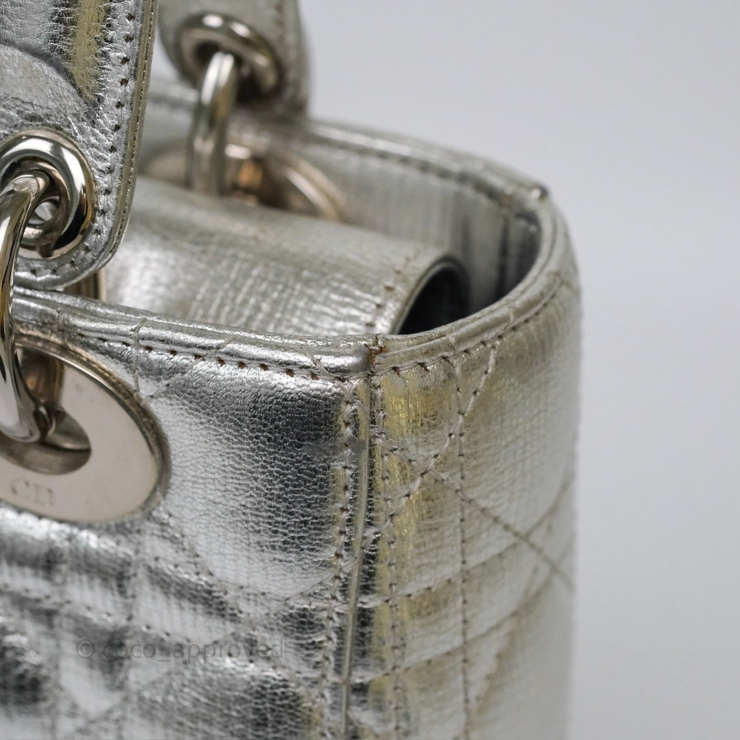 Dior My ABCDior Lady Dior Metallic Silver Cannage