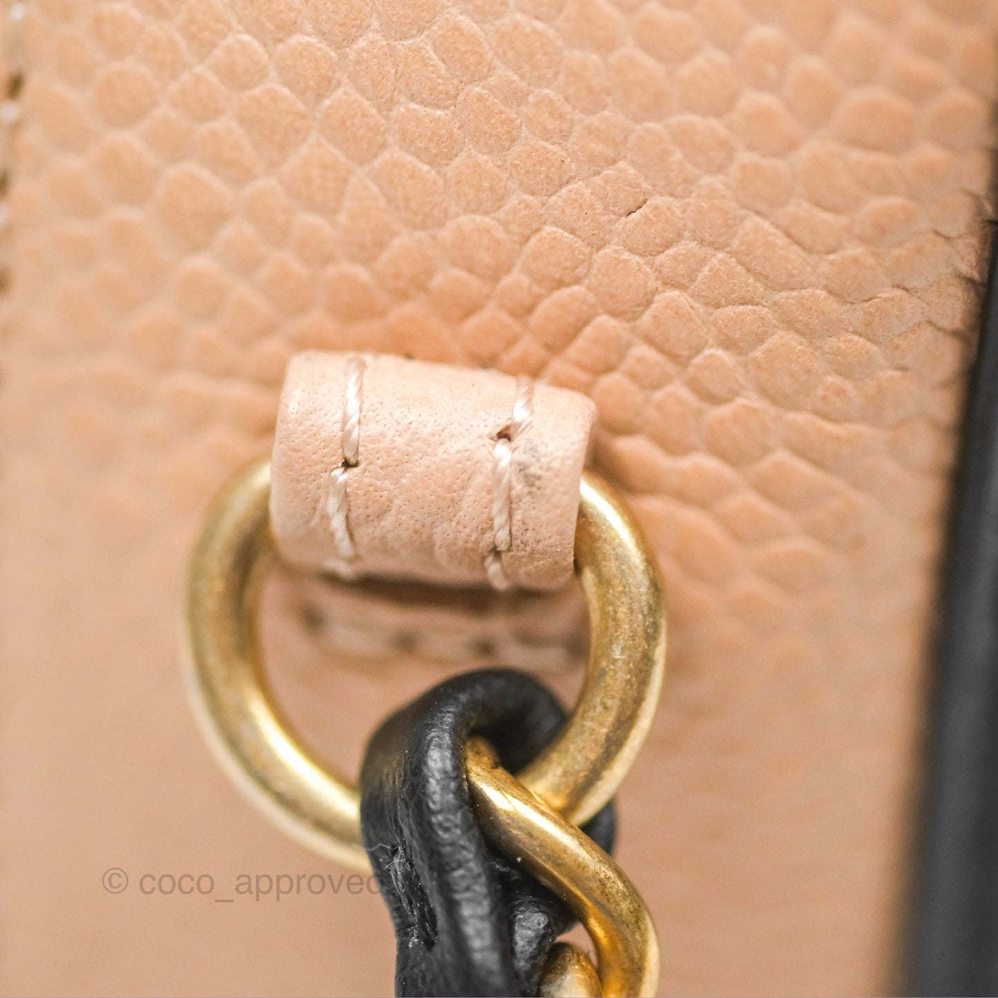 Chanel Quilted Small CC Filigree Vanity Case Beige Black Caviar Gold Hardware
